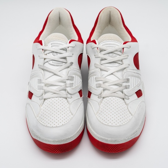 Size 13.5G 14 US Gucci Basket Low White Demetra Red Black Sneakers - Picture 3 of 15